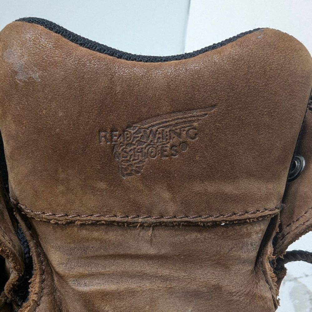 Red Wing leather brown steel toe waterproof work construction boots size 8.5 - Picture 14 of 16